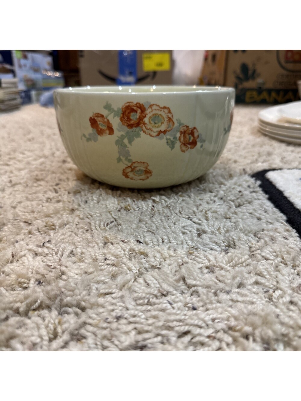 Vintage HALL Superior Pottery Orange Poppy Ceramic Mixing Serving Bowl